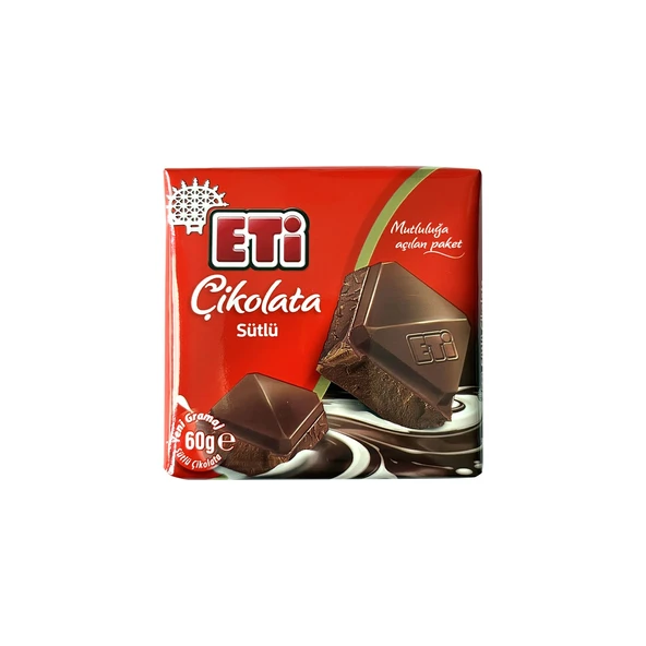 Eti Çikolata Sütlü Kare 60 gr x 20 Adet - Resim 2