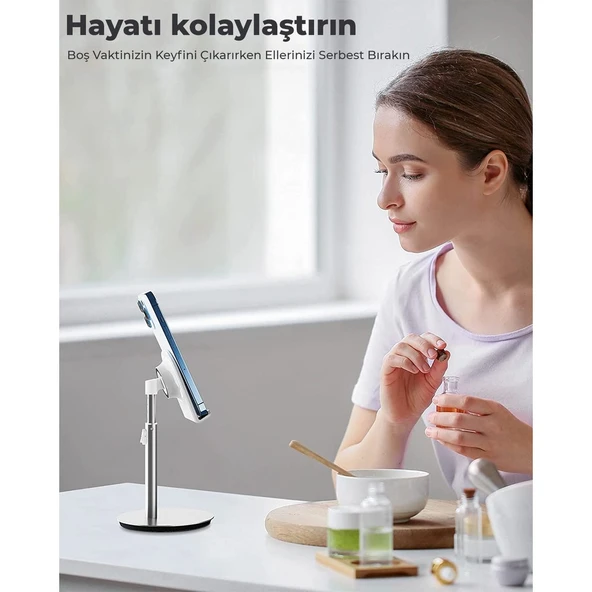 Bix Saıjı S1 Plus Masa Için Cep Telefonu & Tablet Standı, Ayarlanabilir Yükseklik Açısı, Iphone, Ipad, Samsung Vb. Tüm 4''-11''ekranlar Için Uyumludur. - Resim 4