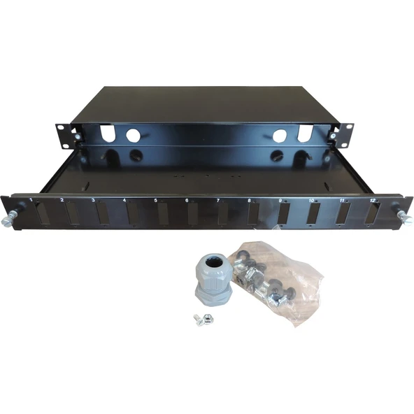 12 PORT 1U 19" Fiber Optik Patch Panel ürün görseli