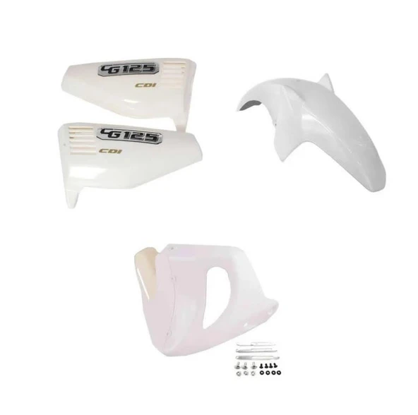 Cg Beyaz Üçlü Set (Sakal-Çamurluk-Yankapak) ürün görseli 1