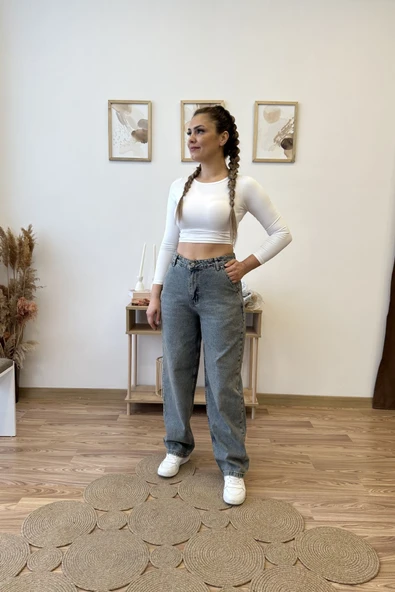 Soluk Efektli Baggy Jean - Resim 2