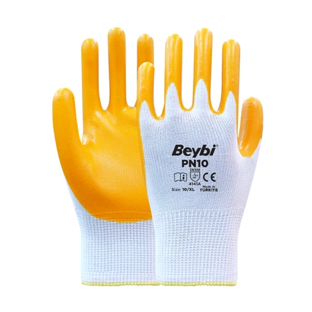 Beybi PN10 Polyester Örme Nitril 12 Çift İş Eldiveni ürün görseli 1