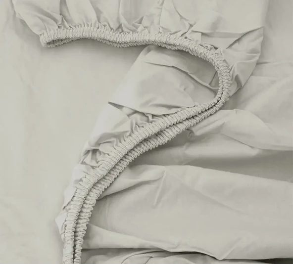 Altınbaşak Ranforce Tek Kişilik 120X200cm Çarşaf Takımı %100 Pamuk Ekru - Resim 2