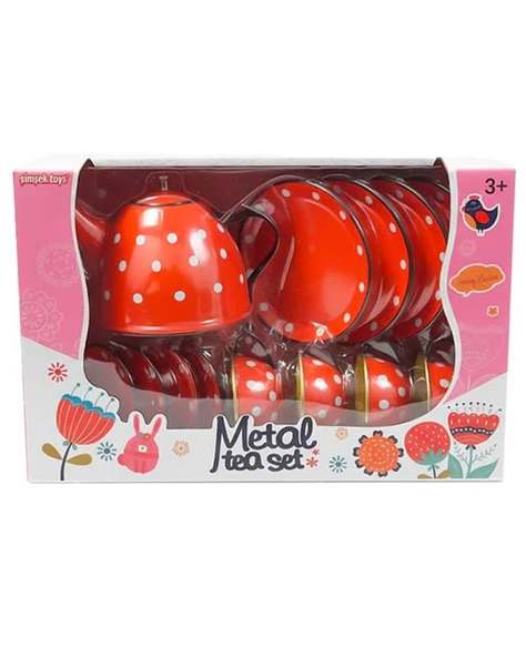 Şimşek Toys Metal Çay Seti Kırmızı Puantiye 620 C11 ürün görseli
