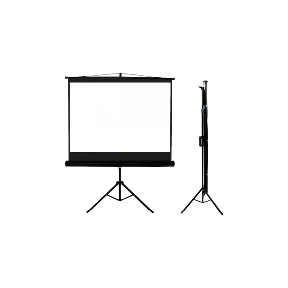 TX-18 180x180 Tripod İthal Projeksiyon Perdesi (Arkası Siyah Fonlu) - Resim 2