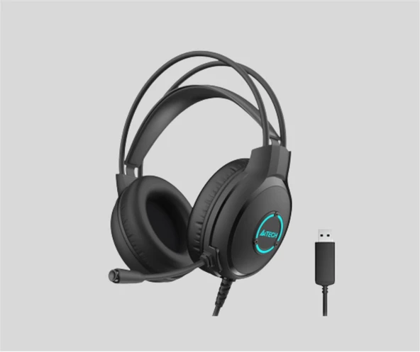 A4 Tech FH-300U Kablolu Siyah Neon Usb Mikrofonlu Kulaklık ürün görseli