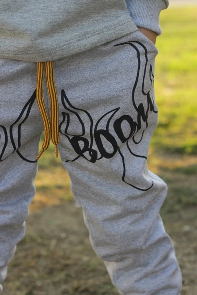 Çiggo Kids Boom Yazılı Alev Baskılı 2ip Erkek Çocuk Eşofman Altı - Resim 2