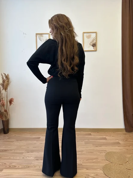 İspanyol Paça Krep Pantolon - Resim 4