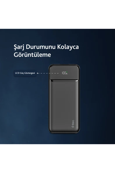 ReCharger LCD 10.000mAh PD 20W Taşınabilir Hızlı Şarj Aleti/Powerbank - 2BB233S - Resim 4