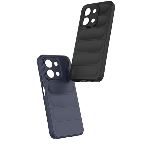 Redmi 15C 4G Kılıf Esnek TPU Oyuklu Arka Yüzey Tasarımlı ZNTH Etnik Silikon Kapak - Siyah - Resim 3