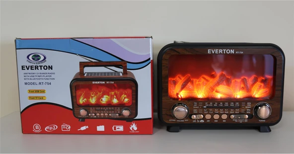 Everton Rt-754  Bluetooth Fm-Usb-Tf-Aux  Şarjlı Nostaljik Radyo ürün görseli 1
