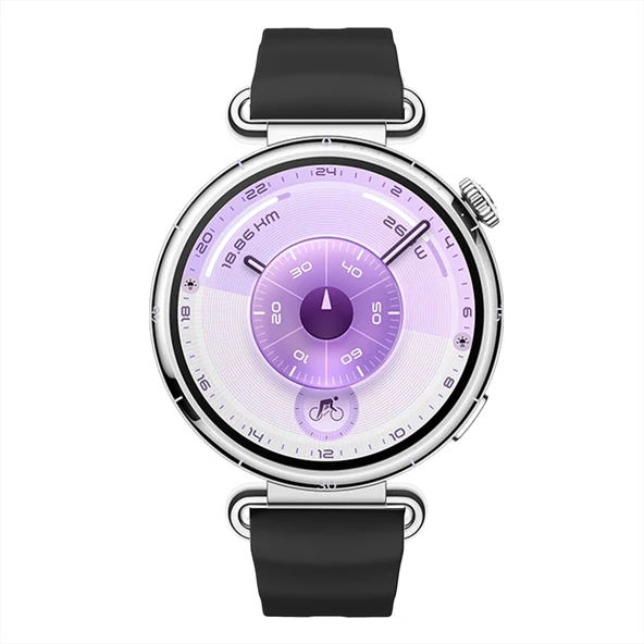 Sneezy Huawei Watch GT6 41mm İle Uyumlu SoftFlex Metal Tokalı Spor Silikon Akıllı Saat Kordonu  Siyah - Resim 5