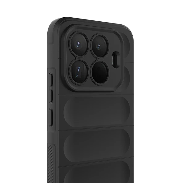 15T Pro Kılıf Esnek TPU Oyuklu Arka Yüzey Tasarımlı ZNTH Etnik Silikon Kapak - Siyah - Resim 5