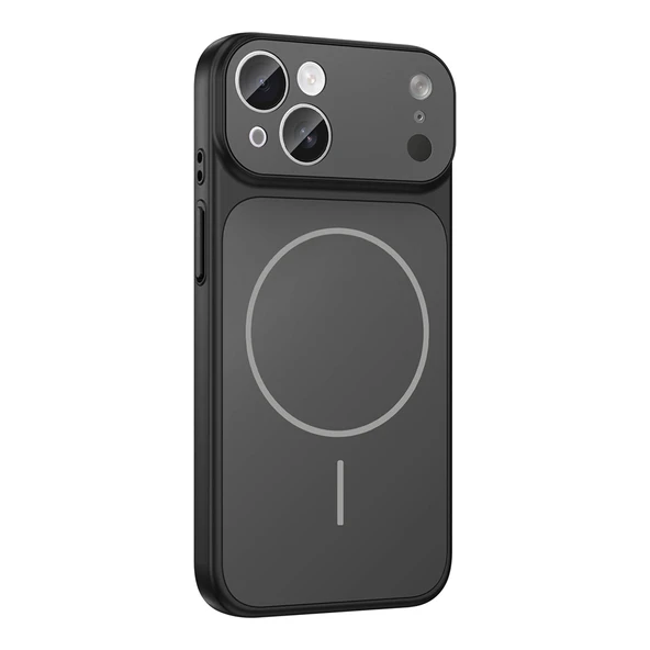 iPhone 15 Kılıf ZNTH M-Safe Şarj Özellikli Kamera Korumalı Formen Kapak - Gri - Resim 3