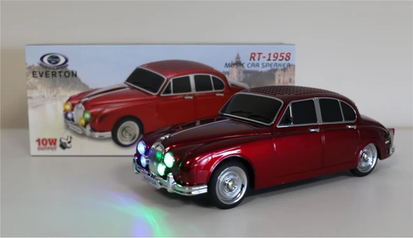EVERTON RT-1958 Kırmızı Arabalı  Bluetooth Fm-Usb-Tf-Aux Şarjlı Nostaljik Radyo ürün görseli 1