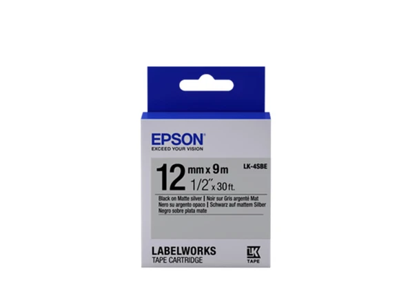 Epson LK-4SBE Gümüş Üzeri Siyah 12mm 9Metre Etiket ürün görseli