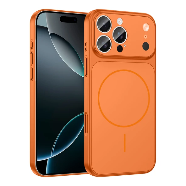 iPhone 15 Pro Kılıf ZNTH M-Safe Şarj Özellikli Kamera Korumalı Formen Kapak - Gri - Resim 2