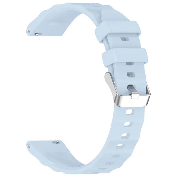 Sneezy Huawei Watch GT6 41mm İle Uyumlu SoftFlex Metal Tokalı Spor Silikon Akıllı Saat Kordonu  Mavi - Resim 4