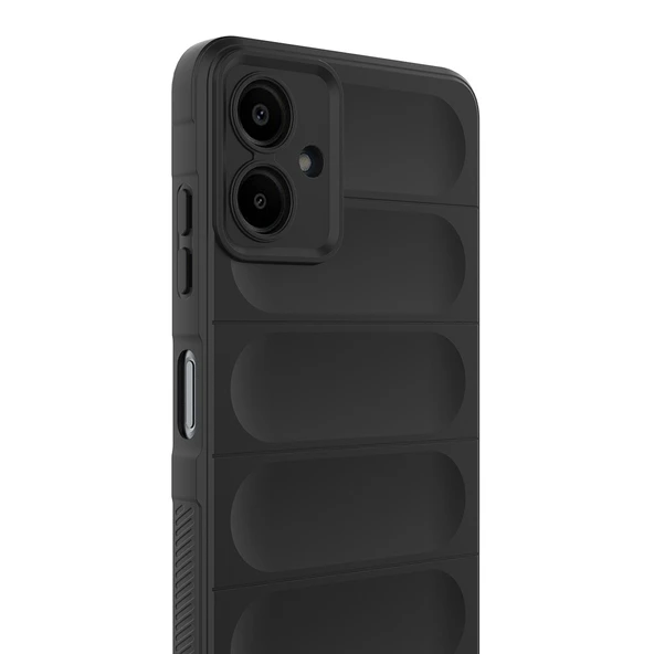 Galaxy A07 Kılıf Esnek TPU Oyuklu Arka Yüzey Tasarımlı ZNTH Etnik Silikon Kapak - Siyah - Resim 6