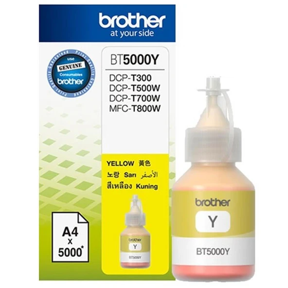 Brother BT5000Y Yellow Sarı 5.000 Sayfa Şişe Mürekkep DCP-T300-310-500-510-700-710 MFC-T800-810 ürün görseli 1