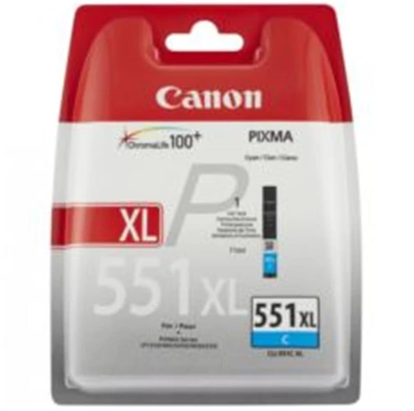 Canon CLI-551XL C Cyan Mavi Yüksek Kapasiteli Mürekkep Kartuş IP7250 MX925 ürün görseli