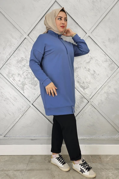 KADIN ÇIT ÇIT DETAYLI TESETTÜR TUNİK - Resim 3