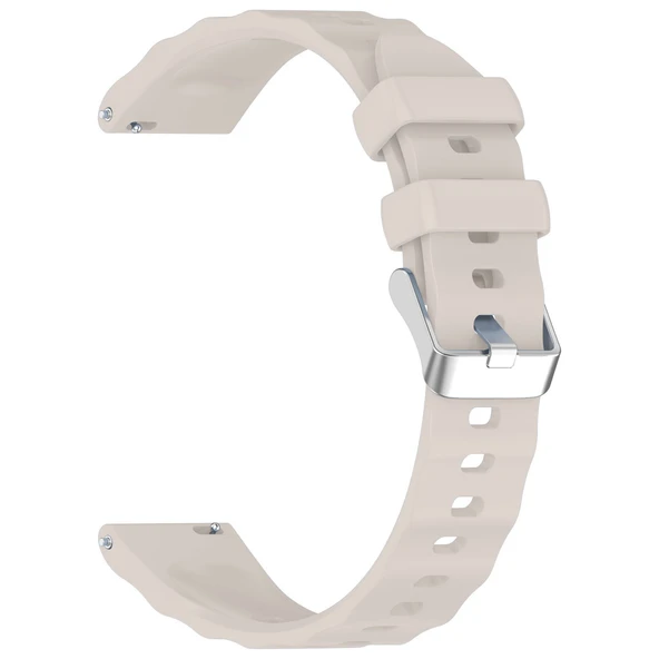 Sneezy Huawei Watch GT6 41mm İle Uyumlu SoftFlex Metal Tokalı Spor Silikon Akıllı Saat Kordonu  Starlight - Resim 4