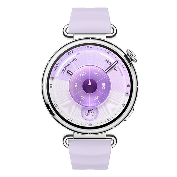 Sneezy Huawei Watch GT6 41mm İle Uyumlu SoftFlex Metal Tokalı Spor Silikon Akıllı Saat Kordonu  Lila - Resim 5