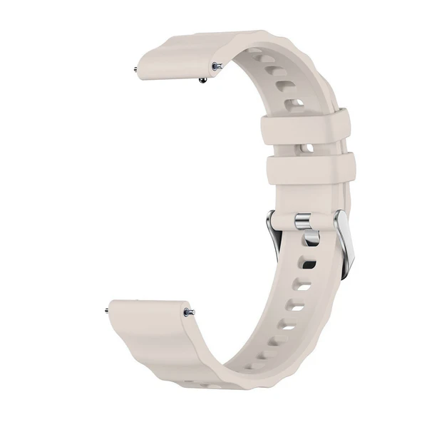 Sneezy Huawei Watch GT6 41mm İle Uyumlu SoftFlex Metal Tokalı Spor Silikon Akıllı Saat Kordonu  Starlight - Resim 3