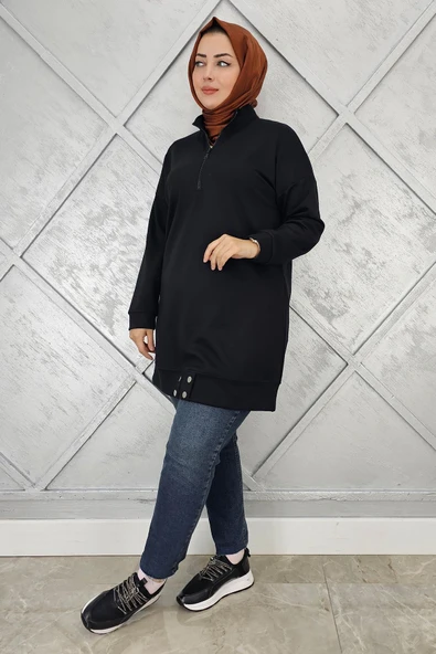 KADIN ÇIT ÇIT DETAYLI TESETTÜR TUNİK - Resim 5