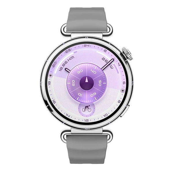 Sneezy Huawei Watch GT6 41mm İle Uyumlu SoftFlex Metal Tokalı Spor Silikon Akıllı Saat Kordonu  Koyu Gri - Resim 5