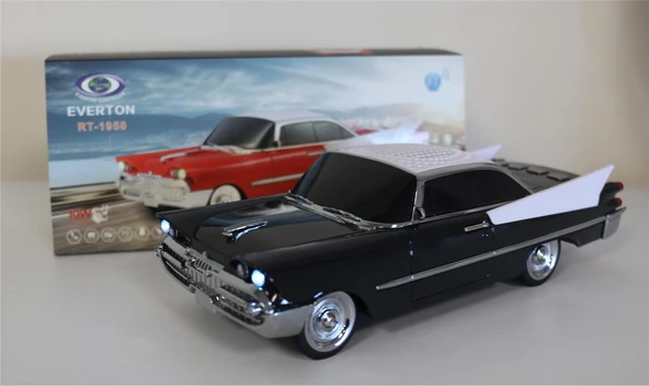 EVERTON RT-1950 Siyah Arabalı  Bluetooth Fm-Usb-Tf-Aux Şarjlı Nostaljik Radyo ürün görseli 1