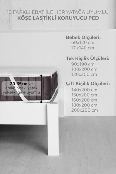 Mislina Home Kapitone Eko Bebek Çocuk Yatak Koruyucu Ped 60x120 - Resim 2