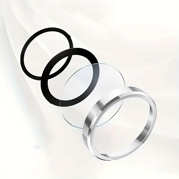 iPhone 16 Pro Max ZNTH Mikro Kamera Lens Koruyucu - Gümüş - Resim 7