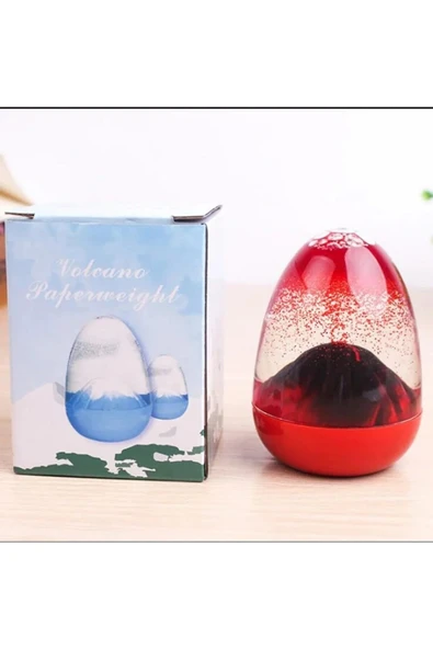 Volkan Patlaması Kırmızı Kum Saati Dekoratif Şık Görünümlü Kum Saati Ev Ofis Masa Üstü Hediyelik - Resim 6