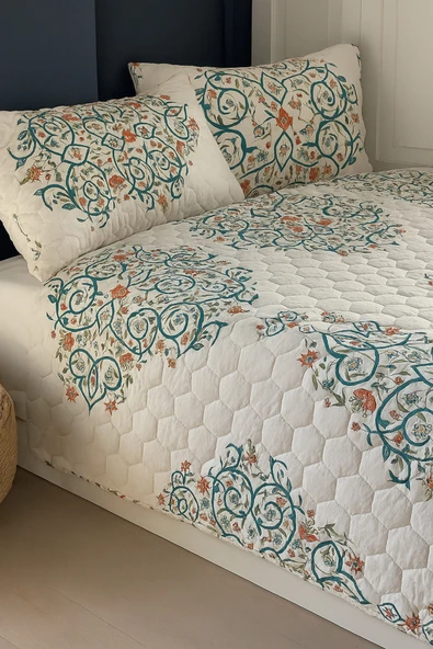 Mislina Home Canary Tek Kişilik Kapitone Dolgulu Pike 4 Mevsim Petek Dsn |Yastık Kılıfı Hediye| 160x230cm - Resim 3