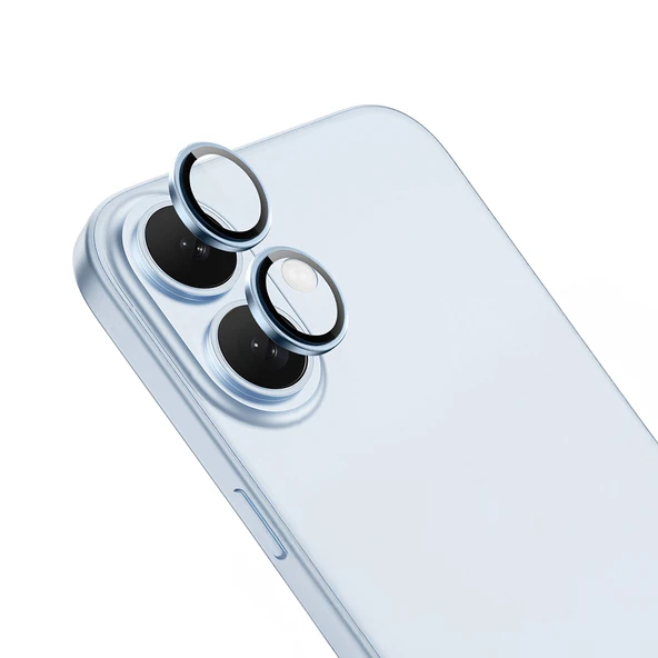 iPhone 16 ZNTH Mikro Kamera Lens Koruyucu - Gümüş - Resim 2