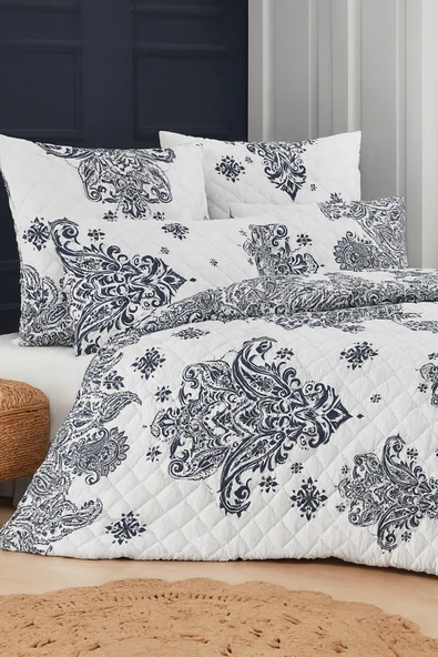 Mislina Home Santorini Çift Kişilik Kapitone Dolgulu Pike 4 Mevsim Baklava Dsn |Yastık Kılıfı Hediye| 200x230cm ürün görseli 1