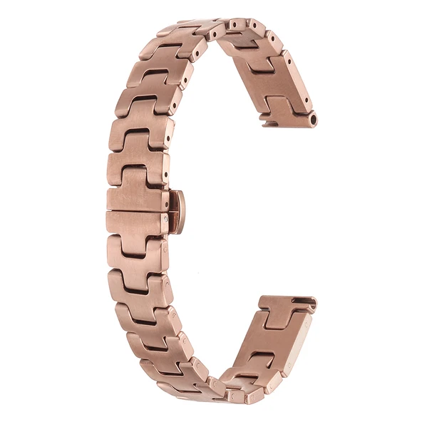 Watch 10 46mm ZNTH KRD-150 Metal Kordon Strap Kayış - Rose Gold - Resim 5