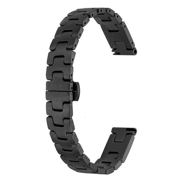 Watch 10 42mm ZNTH KRD-150 Metal Kordon Strap Kayış - Siyah - Resim 6