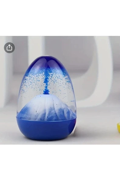 Volkan Patlaması Mavi Kum Saati Dekoratif Şık Tasarımlı Mavi Kum Saati Ev Ofis Masa Üstü Hediyelik - Resim 2