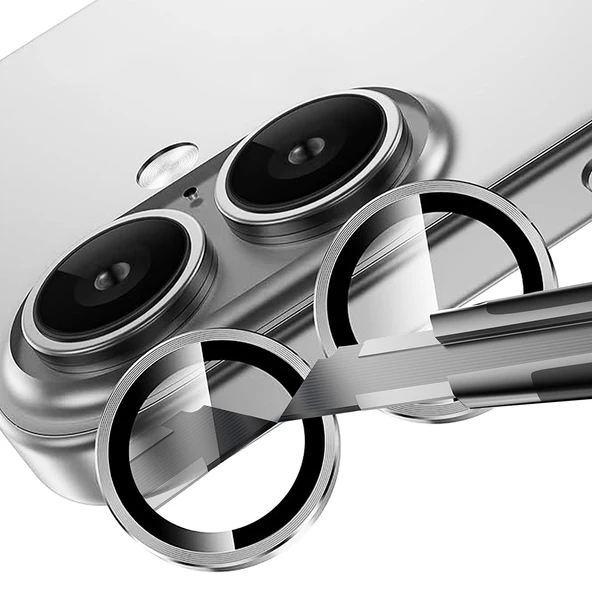 iPhone 16 ZNTH Mikro Kamera Lens Koruyucu - Siyah - Resim 6