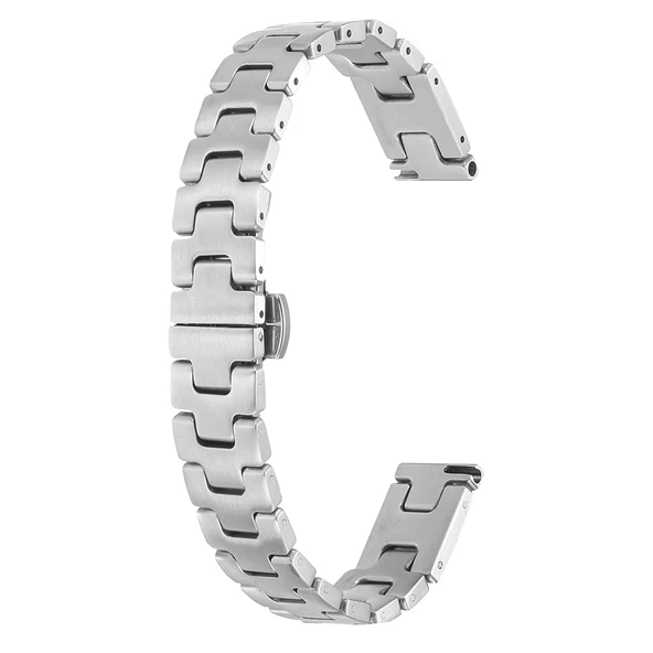 Watch 10 42mm ZNTH KRD-150 Metal Kordon Strap Kayış - Gümüş - Resim 4