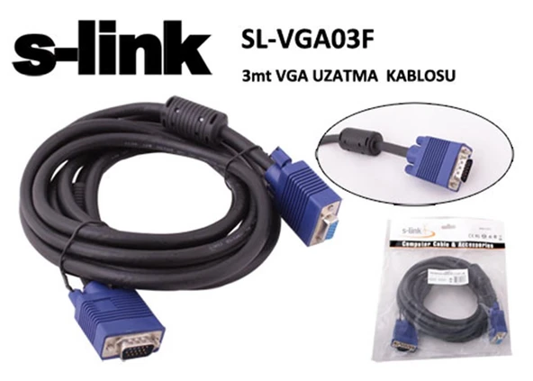 S-link SL-VGA03F 3mt e-d Ekran Kartı Vga Uzatma ürün görseli