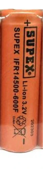 Supex IFR14500-600F 3.2V Düz Kafa LifePo4 Pil ürün görseli