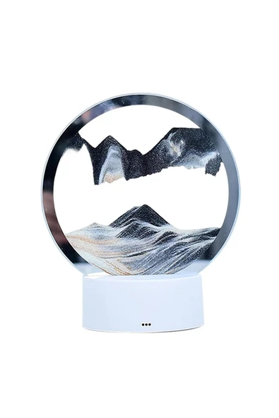 Mor 7 inç Kum Sanatı Led Işıklı Kum Saati Ev Ofis Dekorasyonu 3D Gece Lambası Kum Sanatı - Resim 6