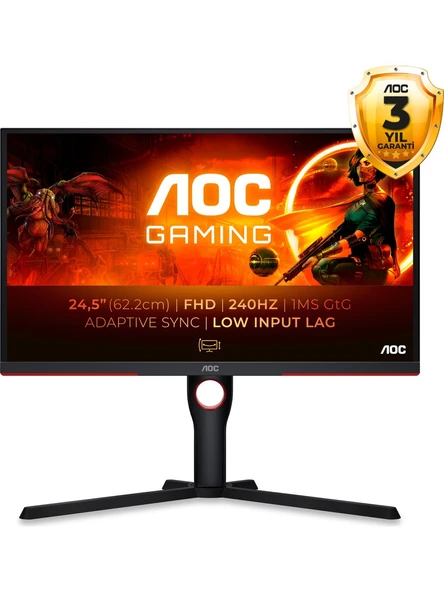 AOC 25G3ZM 24.5" 0.5 ms Full HD Pivot 240 Hz Oyuncu Monitörü ürün görseli