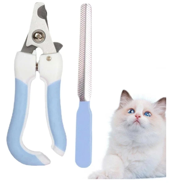 Mucit Home 2 li set  Kedi Köpek Törpülü Tırnak Makası Seti Törpü ve Tırnak Makası Kedi ve Köpekler Için - Resim 2