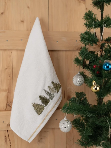 Pamuklu 2'li 45x70 cm Premium Nakışlı Tasarım Havlu & Havlu Seti Baveno - Resim 3