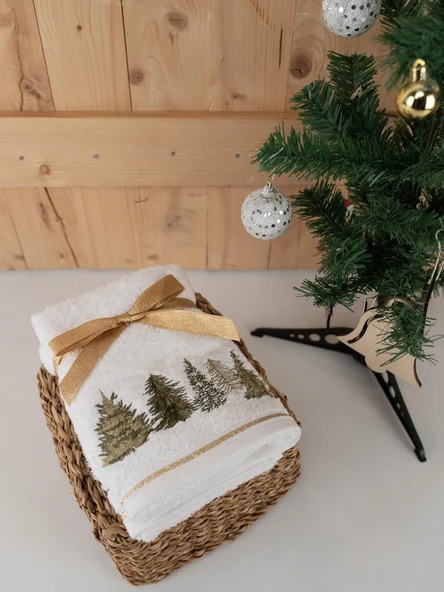 Pamuklu 2'li 45x70 cm Premium Nakışlı Tasarım Havlu & Havlu Seti Baveno ürün görseli 1